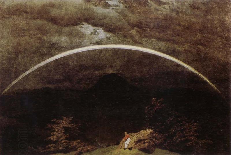 Caspar David Friedrich Mountain Landscape with Rainbow